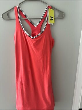Target Coral Active Tank Top with Striped V-Neck